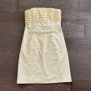 Lilly Pulitzer Yellow Seersucker Strapless Dress